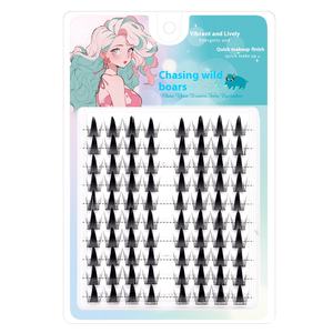 장난 꾸러기 엘프 만화 단일 클러스터 세그먼트 작은 악마 대용량 자연 두꺼운 인조 속눈썹 책 속눈썹 연장 - Product Image 5