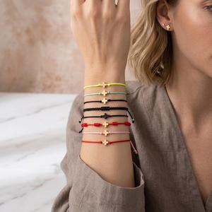 Resoul Multi-Color Adjustable Cross Charm Woven String <strong>Bracelets</strong> <strong>for</strong> Women Minimalist Braided Rope Wristbands <strong>for</strong> Daily Gift - Product Image 3