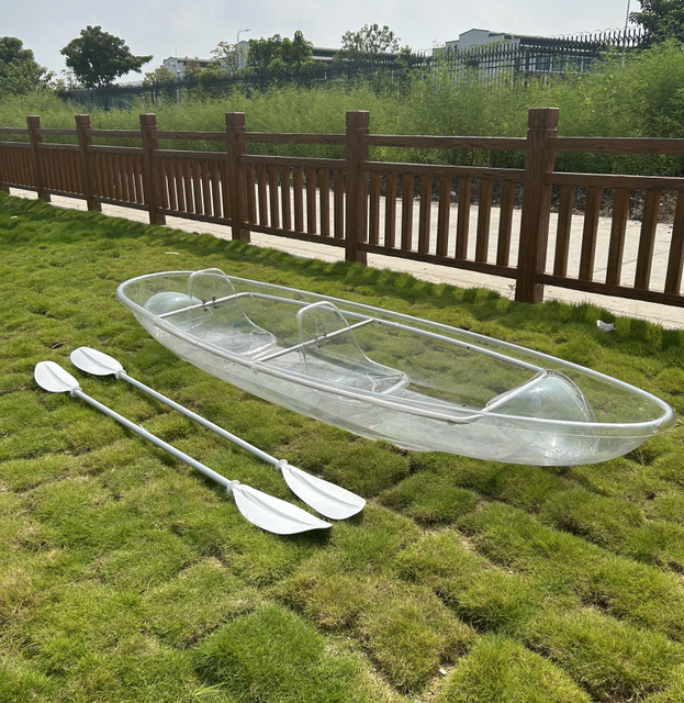 Hot Selling 2-Seat Transparent Polycarbonate Boat Accessory Double Kayak Canoe Ocean Waters Drifting Clear Crystal PC Material