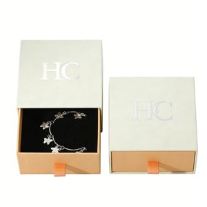 Custom Bangle Box Luxury Rigid Sliding Jewelry Gift Box Flocked <b>Insert</b> Foil Stamping Custom Logo Jewelry Packaging Manufacturer - Product Image 1