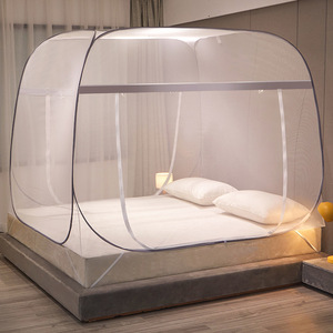 2025 mùa hè mới phòng ngủ đơn giản nhà giường đôi Miễn phí lắp đặt dây thép lớn hàng đầu yurt lưới chống muỗi - Product Image 2