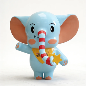 Sculpture géante en fibre de verre <span class=keywords><strong>d</strong></span>'<span class=keywords><strong>éléphant</strong></span> de <span class=keywords><strong>dessin</strong></span> animé, mascotte mignonne, statue de personnage <span class=keywords><strong>d</strong></span>'<span class=keywords><strong>éléphant</strong></span> bleu pour centre commercial, place publique, parc <span class=keywords><strong>d</strong></span>'attractions pour enfants - Product Image 4