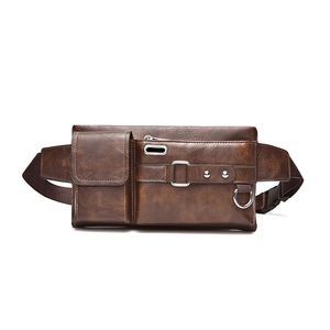 Sacs de poitrine, sacs à bandoulière, sacs banane et sacs de taille pour hommes en cuir PU imperméable, style mode et loisirs, avec logo personnalisé, vente en gros - Product Image 4