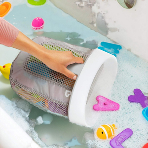 Gran oferta, estante de almacenamiento de juguetes de baño colgante gris, bolsa de cesta de succión fuerte, fácil limpieza para el baño de los niños, <span class=keywords><strong>productos</strong></span> de baño para bebés - Product Image 4