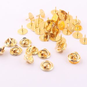 卸売 ゴールド ブラス バタフライ クラッチピン バック（爪付き） ラペルバッジ用 - Product Image 6