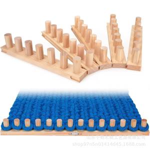 Wooden Knitting Loom <b>Kit</b> Adjustable Size For <b>DIY</b> Blanket Scarf Home Use Natural Wood Color Simple Style - Product Image 4