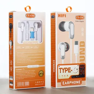 Grosir Pabrik Earphone musik Tipe C berkabel 1.2M Earphone & headphone untuk iPhone 15 dan Samsung