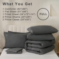 Ensemble de couettes 7 pièces toutes saisons lit alternatif dans un sac couleur unie draps en microfibre doux et luxueux en ligne