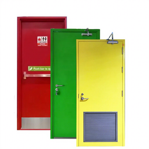 <span class=keywords><strong>Puerta</strong></span> Corredera de Acero Moderna Certificada Contra Incendios, Clasificación de Resistencia al Fuego de 1.5-3 Horas, Lámina de Acero Galvanizado, Construcción Metálica Hueca Aislada - Product Image 1