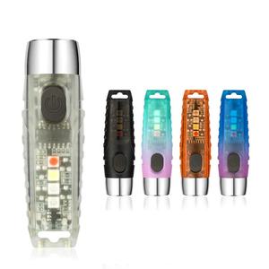 S12 Có Thể Sạc Lại Keychain LED Đèn Pin Worklight Mới Mini Pocket USB Chất Lượng Cao 600 Lumens <span class=keywords><strong>Torch</strong></span> Với Đèn Cảnh Báo LED - Product Image 1