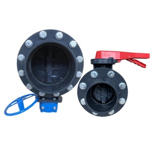 Real Low Price Big Size DN500 20inch All Sizes EPDM Seat Hand Wheel Gear Lug Flanged PP Polypropylene D371X PP - Product Image 2