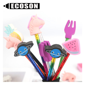Lápiz personalizado promocional con impresión de dibujos animados, muñeca <span class=keywords><strong>3D</strong></span>, lápiz de Animal de goma, borrador para <span class=keywords><strong>niños</strong></span> de la escuela, muestra gratis - Product Image 2