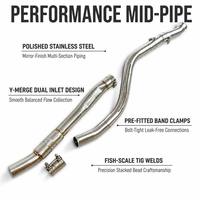 Pour BMW 330i 325i G20 G21 2.0T B48, tube intermédiaire d'échappement en SUS304, soudé TIG, longueur égale, section centrale cintrée au mandrin, 2019-2024