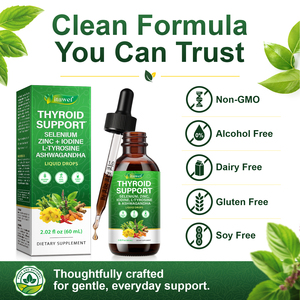 Itawel Tout-en-un : Gouttes buvables de soutien de la thyroïde, 100 % herbes naturelles, compléments pour le soutien de la thyroïde pour femmes, équilibre hormonal - Product Image 5