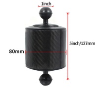 Adaptateur de bras flottant en fibre de carbone Takenoken de 80 mm de diamètre, double rotule, support pour photographie sous-marine, accessoire pour caméra d'action sportive