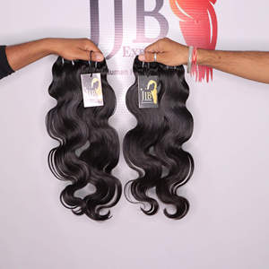 Natural Raw Indian Temple Human Hair Bundle Bodywave Customized Style Cuticle Aligned Virgin Hair Weave Bundles - Product Image 1