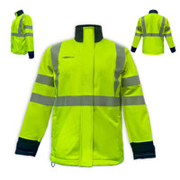 Tela Modacrílica Softshell Tejida Ignífuga Antiestática Amarillo Alta Visibilidad al por Mayor Tela Resistente al Fuego Certificada EN11611