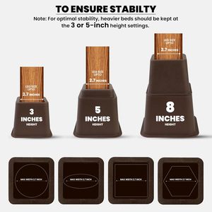 <span class=keywords><strong>Utopia</strong></span> Bedding - Elevadores de Cama Ajustables Modernos <span class=keywords><strong>y</strong></span> Resistentes de 3/5/8 Pulgadas, Juego de 4, para Camas/Sofás/Escritorios, Color Personalizado, Plástico, para Sala de Estar - Product Image 2