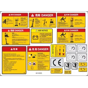 Impresión UV, señales de advertencia de seguridad reflectantes personalizadas, etiquetas de PVC Anti UV a prueba de Sol para equipos de tráfico al aire libre