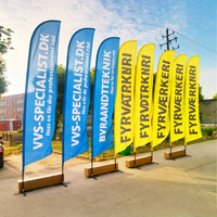 Nouvelle promotion extérieure : Drapeau publicitaire en forme de goutte d'eau, résistant au vent, avec impression personnalisée pour la plage