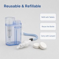 Distributeur de serviettes compressées réutilisables avec pompe, format tablette, rechargeable, portable, pour voyage et camping, marque privée