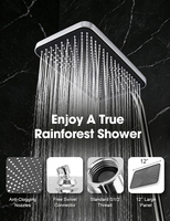 Ensemble de pommeau de douche multifonction effet pluie finition chromée, triple sortie d'eau pour toilettes et salle de bain, en plastique ABS, usage domestique