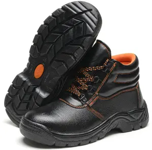 높은 발목 산업 노동 고무 안전 신발 강철 발가락 저렴한 가격 안티 스매싱 안티-poercing