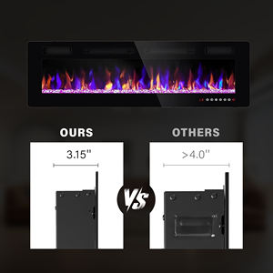 Pansee 50in Perapian Modern Tanam Dinding Pemanas Listrik Efek Api Realistis Hemat Energi Dikendalikan Aplikasi untuk Rumah Tangga - Product Image 5