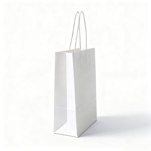 Bolsas de Papel Kraft Blancas KM con Asas para Mercancía, Bolsas de Papel Kraft para Alimentos y Comercio Minorista - Product Image 3
