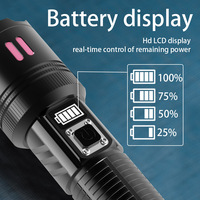 Wason Nouvelle Arrivée Torche LED Super Lumineuse avec Affichage Numérique de Puissance et Lampes de Poche Zoomble Haute Lumens Rechargeable pour le Camping