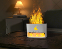 Nouveau design 2022 : Humidificateur 3D à effet flamme, diffuseur d'arômes avec pierres de sel de l'Himalaya, diffuseur portable d'aromathérapie à lumière chaude