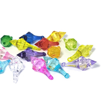 Perles en acrylique transparentes colorées pour décoration de mariage DIY, matériau en diamant en vrac, pendentif en forme de goutte pour robe, en plastique