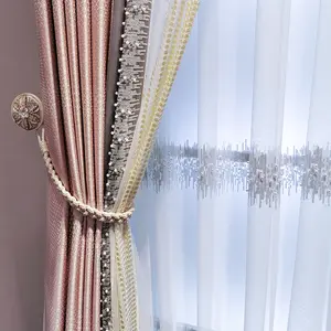 Light Luxury French Silver Luxury Curtain Model Room Curtain