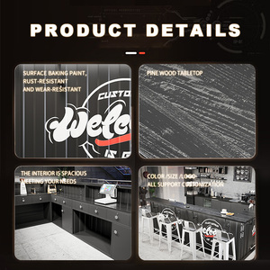 Quầy bar phong cách công nghiệp cao cấp dùng cho nhà, quán bar ngoài trời, khách sạn, chất liệu sắt, thiết kế sáng tạo, phục vụ ăn uống, bi-a, cà phê, nhà hàng, quán bar. - Product Image 4