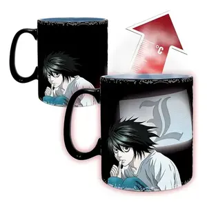 Abystyle Death Note Taza Mágica L Kira Color Negro Diseño de Dibujos Animados Estilo Lavavajillas Microondas Seguro Caliente Térmico Sublime Tazas de Leche - Product Image 3