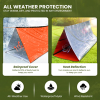Tente de survie en Mylar légère, imperméable et thermique pour 2 personnes, idéale pour le camping en plein air