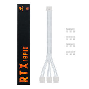 12 + 4 pines a 3*8 pines PCIE 5,0 GPU Cables TPE PSU Cable de extensión macho a hembra conector de 16 pines para RTX <span class=keywords><strong>3090Ti</strong></span> RTX <span class=keywords><strong>4090</strong></span> - Product Image 6