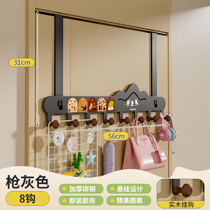 8 ganchos detrás de la puerta gris