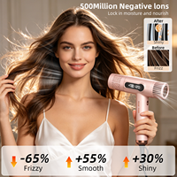 Sèche-cheveux professionnel silencieux à faible bruit (76 dB) avec contrôle de température intelligent NTC, chaleur constante et moteur BLDC haute vitesse