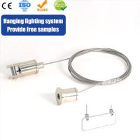 Kit de suspension de câbles réglable avec pince à câble et mousqueton pour éclairage LED, panneau acoustique, signalétique