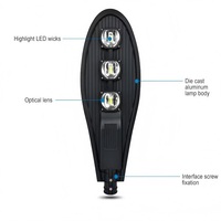 Lampadaire LED 150W à économie d'énergie, étanche IP65, pour routes urbaines, parkings, trottoirs et autoroutes