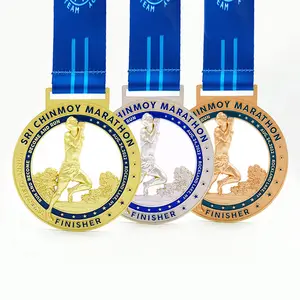पदक निर्माता Oneway सस्ते थोक 3D धातु पुरस्कार स्वर्ण ट्रायथलॉन मैराथन चल रहे खेल पदक कस्टम ट्राफियां और पदक