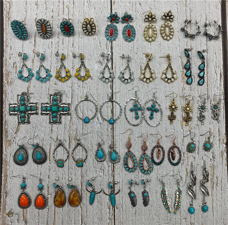 New fashion Jewelery Boho Copper Unique Drop turquoise Earring