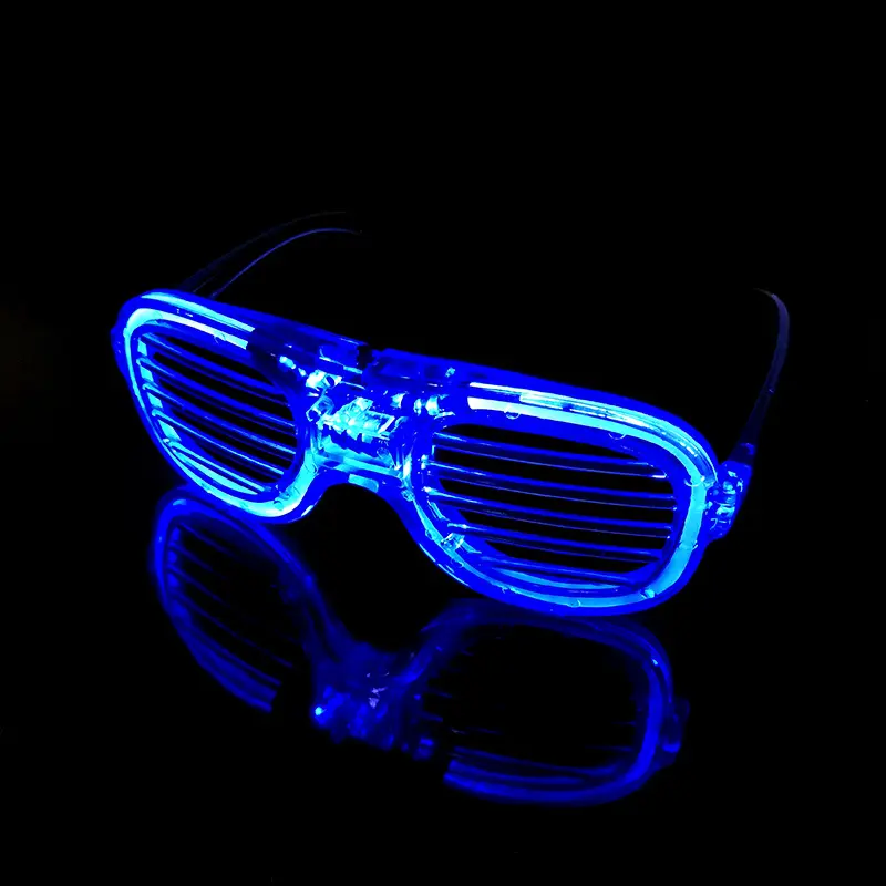 Customized Logo LED Glasses Light Up Party Glasses Glow Shutter Shades Flashing Carnival Sunglasses for Birthday Wedding Party