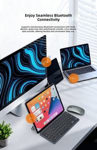 Clavier Bluetooth universel portable rechargeable avec connexion multi-appareils et étui en cuir PU pour tablettes et téléphones mobiles - Product Image 2