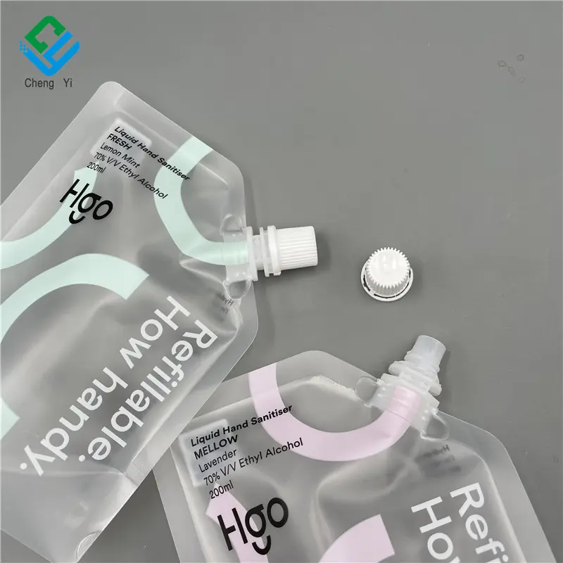 Recyclable Stand Up Pouch Eco-friendly Spout Bags Liquid Plastic Pouches Custom Refill Pouches With Spout 50ml 200ml 500ml