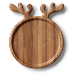 Bandeja de Navidad de madera Tablero de madera decorativo Forma de alce Plato de servicio <span class=keywords><strong>Vajilla</strong></span> de vacaciones Asta de Navidad Frutero Natural - Product Image 1