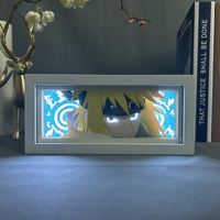 Boîte à lumière LED Anime de haute qualité 26x10x5cm, sculpture sur papier 3D, design personnalisé, lampe de nuit USB pour la décoration de la chambre et du bureau