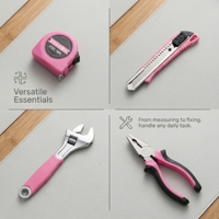 Starline STL-KH69 – Ensemble de 69 outils à main pour la maison, en acier au carbone, avec boîte à outils, douilles de 1/2 pouce, marteaux et perceuses