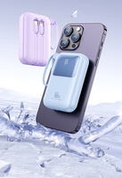 Nouvelle mini batterie externe ultra-rapide 66W en plastique 20 000 mAh avec câble intégré, charge rapide bidirectionnelle, batterie externe portable